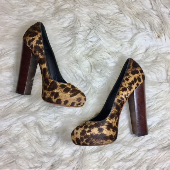 Brian Atwood Calf Hair Animal Print Pumps - Picture 2 of 8